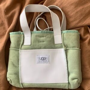 Vintage, mini UGG purse, green, still soft!